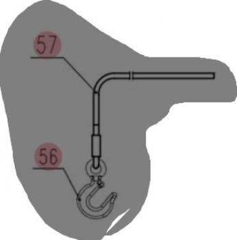 Zipper Maschinen Ersatzteil passend zu ZI-SWHS2230 Haken 1T , Seil 6x19,5m #57 / 56